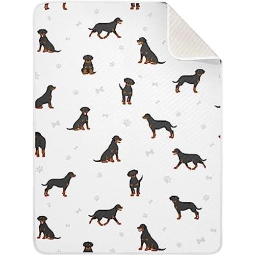 Swaddle Blanket Rottweiler Dog Cotton Blanket for Infants, Receiving Blanket, Lightweight Soft Swaddling Blanket for Crib, Stroller, Nursery Blankets, 30x40 in