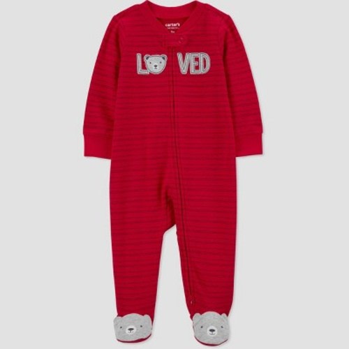 Carter's Just One You®️ Baby Boys' Loved Bear Footed Pajama - Red, Size: 3M