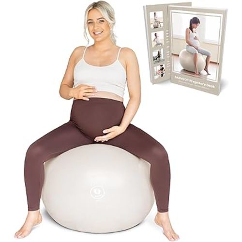BABYGO® Birthing Ball for Pregnancy & Labor + Our Award Winning Book - Exercise, Birth & Recovery Plan, 5X Stronger Than a Yoga Ball with Eco Friendly Material