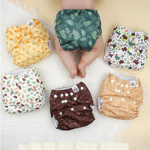 POCKET DIAPER 3.0 WITH INSERTS - 6 PACK(Falling Leaves)