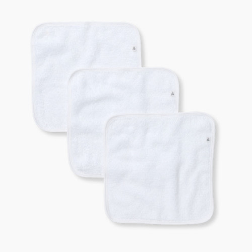 Burt's Bees Baby Organic Cotton Woven Terry Solid Washcloths (3 Pack) - Cloud White