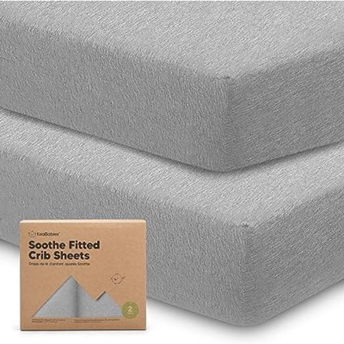 KeaBabies 2-Pack Organic Crib Sheets for Boys, Girls, Jersey Fitted Crib Sheet, Baby Crib Sheets Neutral, Cotton Breathable Crib Sheet, Cute Printed Crib Mattress Sheet, Baby Mattress Sheets (Storm)