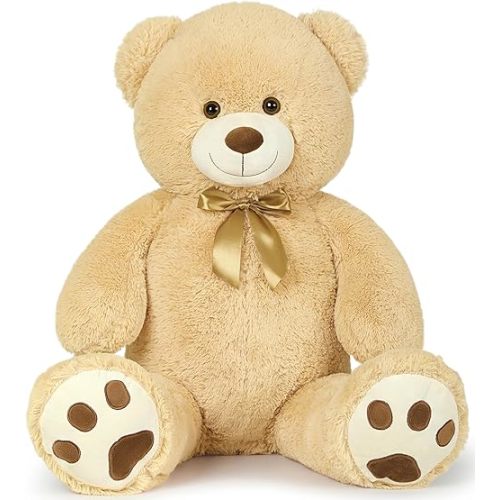 MaoGoLan Big Tan Large Teddy Bear 39 Inch Life Size Jumbo Stuffed Animals Stuffed Bear for Girlfriend Kids