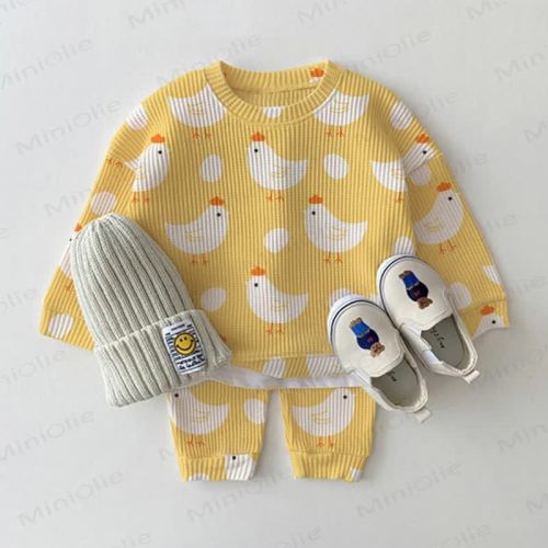 Baby Toddler Chick Egg Waffle 2-piece Set