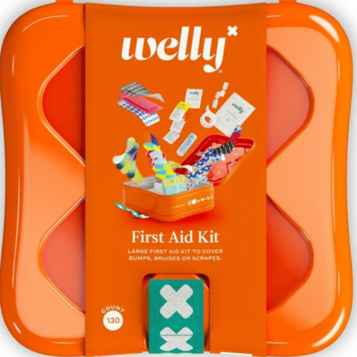 Welly First Aid Kit, Assorted Bandages and Ointments, Assorted Sizes and Patterns, 130 Count