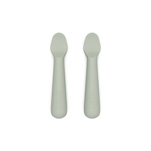 Lalo 2pk Silicone Baby Spoons - Sage