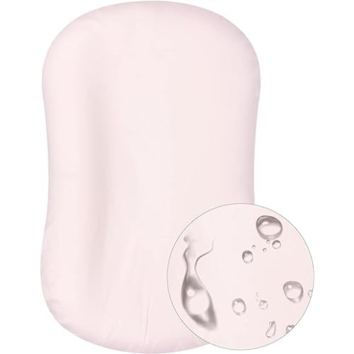 Mexxi Organic Waterproof Baby Lounger Cover, 100% Organic Cotton, Breathable, Hypoallergenic, Baby Pink