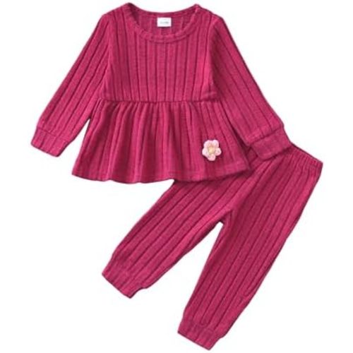 Mioglrie Toddler Baby Girl Clothes Fall Winter Outfits Infant Girl Sweatshirt Top 6 9 12 18 24 Months 2T 3T Pants Set