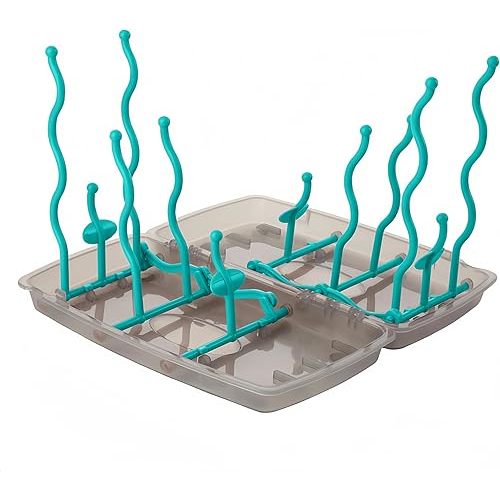 Collapsible Baby Bottle Drying Rack, Bottle Dryer Holder for Bottles, Teats, Cups, Pump Parts and Accessories (Blue)