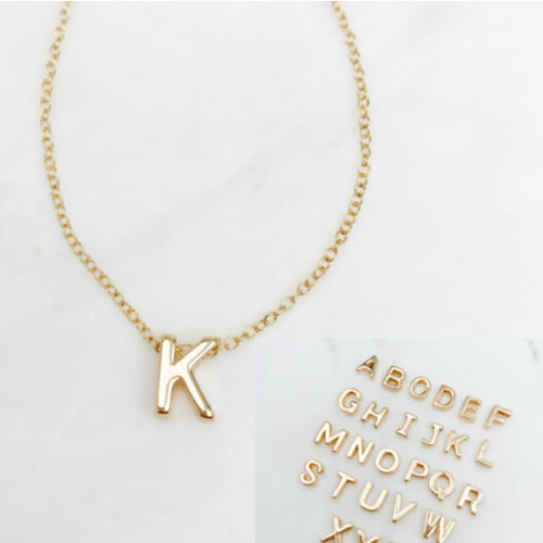 ETSY- Gold Initial necklace, D