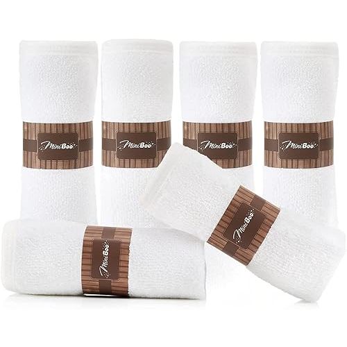 MINIBOO Premium Baby Washcloths for Sensitive Skin - Extra Soft and Absorbent Rayon from Bamboo Face Cloths and Newborn Bath Face Towel - Perfect as Baby Gifts