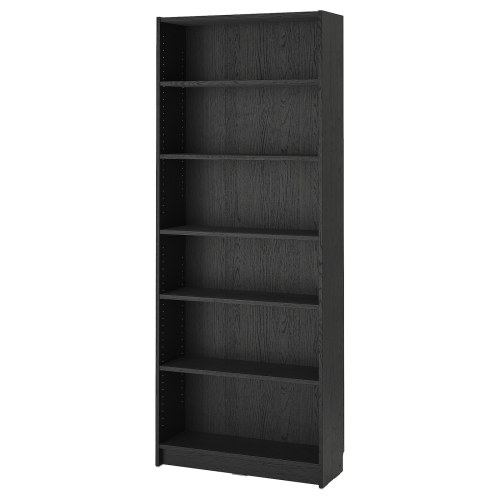 BILLY Bookcase - black oak effect 31 1/2x11x79 1/2 "