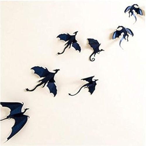 7pcs Wall Sticker 3D Dragon Wall Decal Dragon Wall Decal, Gothic Wall Stickers Party Decoration DIY Home Deco Halloween, Home, Window Decoration