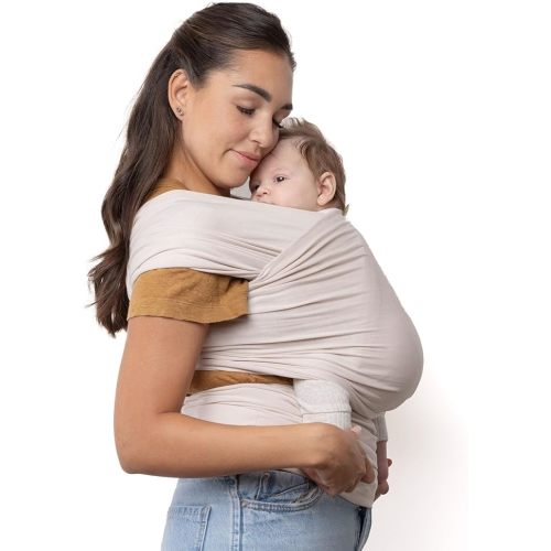 Boba Baby Wrap Carrier – Original Baby Sling Carrier for Newborns (7–35 lbs), Soft, Secure, Hands-Free & Ergonomic, Ideal for Comfortable Bonding, New Parents (Organic Stone)
