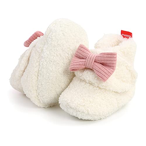 GDSDYM Baby Booties Cozy Fleece Slippers Soft Baby Shoes With Gripper Soles, Winter Warm Infant Newborn Crib Sock Shoes First Walkers