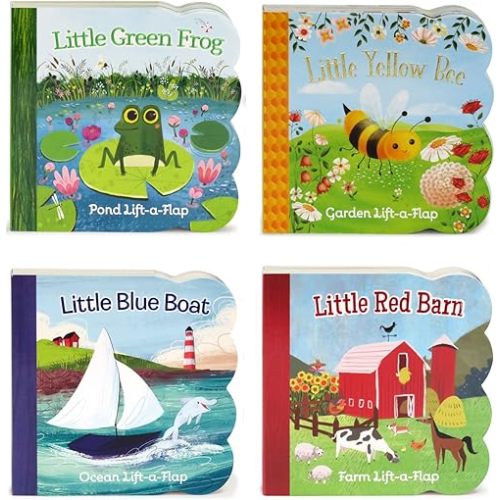Nature Friends Lift-a-Flap Boxed Set 4-Pack: Little Red Barn, Little Blue Boat, Little Green Frog, and Little Yellow Bee (Chunky Lift a Flap) Board book – Lift the flap, June 19, 2018