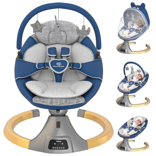 Baby Swing for Infants | Electric Bouncer for Babies, Portable Babies Rocker Bouncer for Newborn Boy and Girls, 12 Preset Lullabies, 5 Sway Speeds, with Fitness Rack and Mosquito net