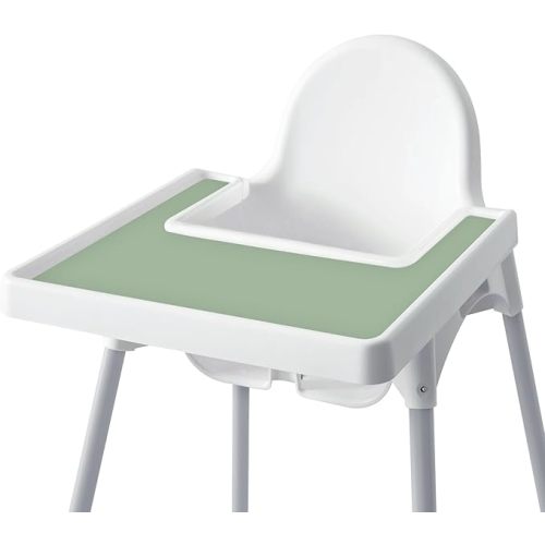 High Chair Placemat for IKEA Antilop Baby High Chair, Silicone Placemats, High Chair Tray Finger Foods Placemat for Boys and Girls, Babies, Toddlers (Pixie Green)