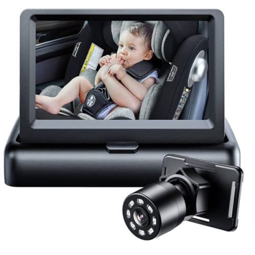 Itomoro Baby Car Mirror, View Infant in Rear Facing Seat with Wide Crystal Clear View,360° Rotation Plug and Play Easy Install baby car monitor 1080p