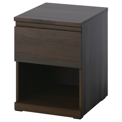 STORKLINTA Nightstand - dark-brown oak effect/with 1 drawer 15 3/4x18 7/8x20 7/8 "
