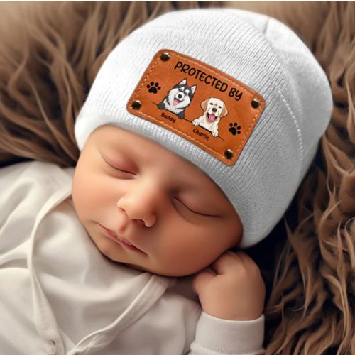 Every Dog Needs A Baby - Dog Personalized Custom Baby Beanie Hat - Gif - Pawfect House
