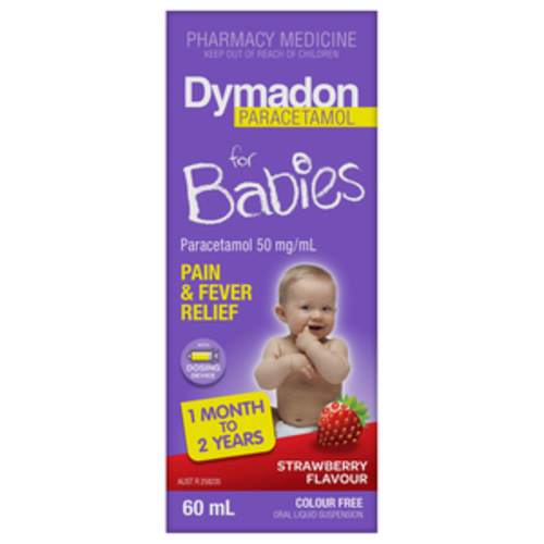 Dymadon For Babies 1 Month to 2 Years Liquid Paracetamol Strawberry 60mL