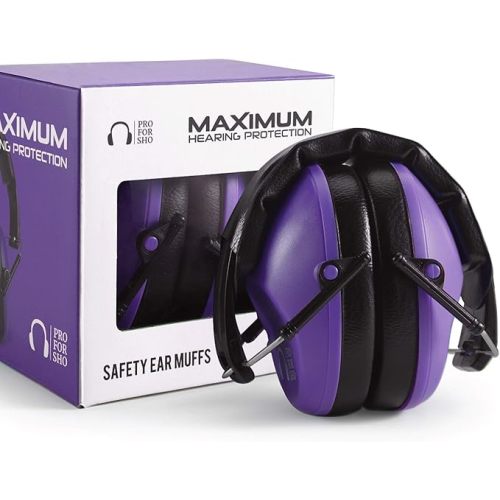 Pro For Sho 34dB Hearing Protection Ear Muffs – Highest NRR Compact Design Ear Protection for Loud Events & Sensory Use