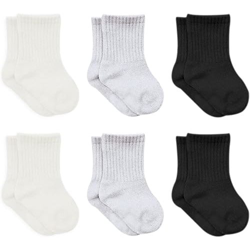 bistyle Baby Grip Ankle Socks 6 Pairs | Newborn Infant Toddlers Socks Organic Cotton | Kids Boys Girls Ankle