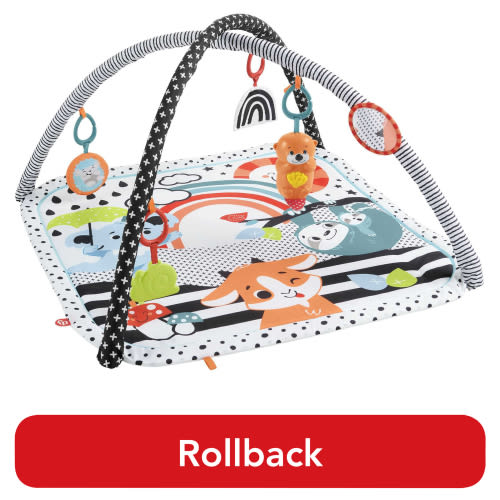 Fisher-Price Baby Play Activity 3-in-1 Music, Glow and Grow Gym Tummy Time Mat with Lights & Removable Toys