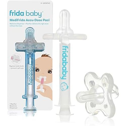 Frida Baby Medicine Pacifier, Medi Frida Baby Medicine Syringe & Accu-Dose Pacifier, Baby Medicine Dispenser for Mess & Fuss Free Use