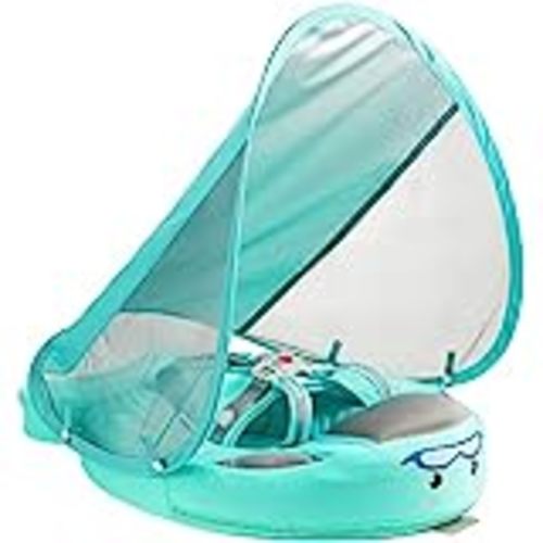 Amazon.com: Mambobaby Newest Compressible Folding Baby Self-Inflating Float with Sun Canopy – Green : Toys & Games