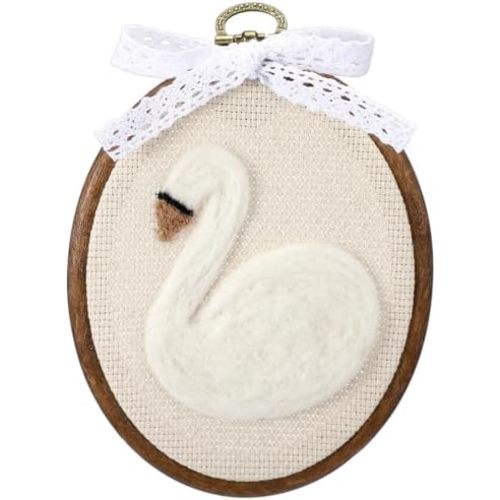 Novabright Swan Felted Nursery Wall Decor, 6 Inch Farmhouse Decor