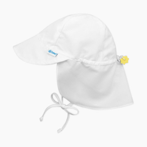GREEN SPROUTS Flap Sun Protection Hat - White, 0-6 Months