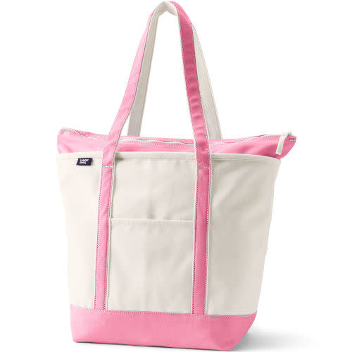 Extra Large Natural 5 Pocket Open Top Canvas Tote Bag | Lands' End