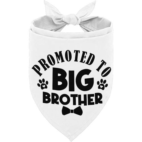 Dog Bandana - Promoted to Big Brother, Classical White Printing, Pet Scarf Accessories, Gender Reveal Gift (B20)