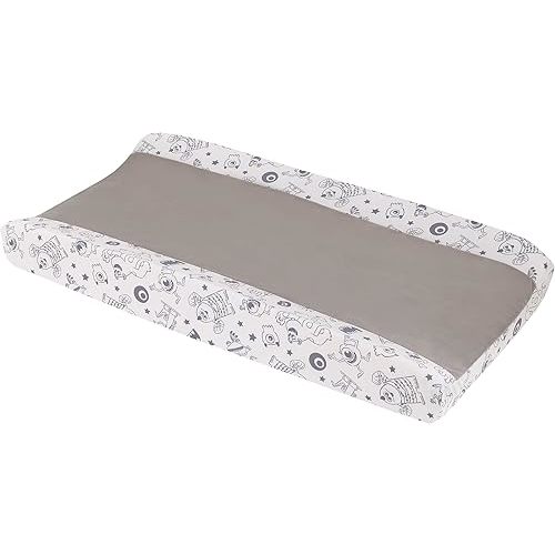 Disney Monsters, Inc. Cutest Little Monster Gray, and White Contoured Changing Pad Cover