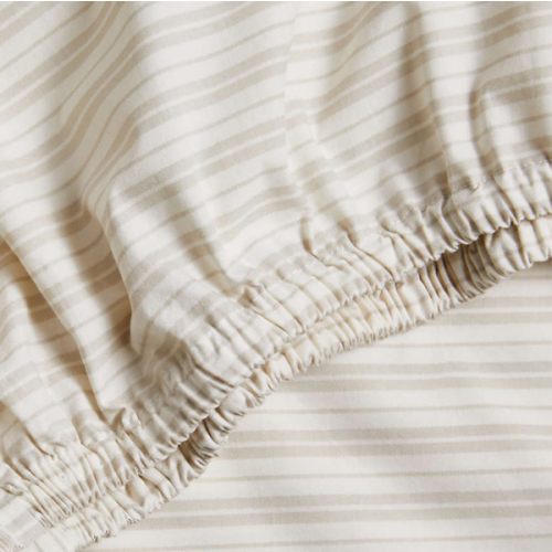Frenchie Natural Taupe Organic Cotton Baby Crib Fitted Sheet by Leanne Ford