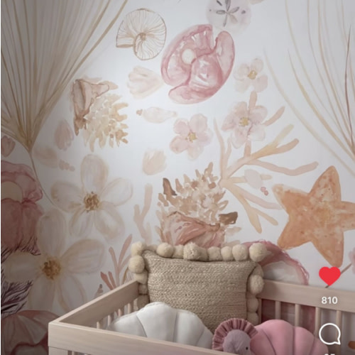 Beachy Keen - Beach and costal themed Watercolor Peel and Stick Wallpaper