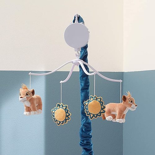 Lambs & Ivy Disney Baby Lion King Adventure Musical Baby Crib Mobile, Blue