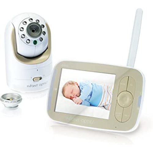 Infant Optics DXR-8 480p Video Baby Monitor, Non-WiFi Hack-Proof FHSS Connection, Interchangeable Lenses, Pan Tilt Zoom, LED Sound Bar, Night Vision, and Two-way Talk, low battery