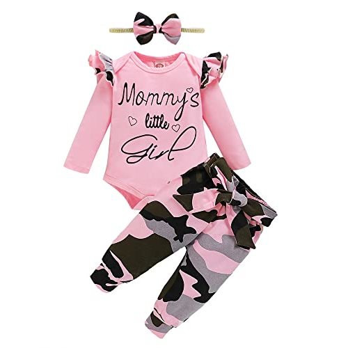 Infant Baby Girl Clothes Newborn Girl Outfit Long Sleeve Romper Pants Set Cute Baby Clothes for Girls Fall/Winter