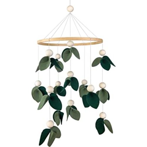 Cute Baby Mobile for Crib - Gender Neutral Mobile for Nursery Decor Felt Cloth Leaves Mobile Boho Nursery Decor - Crib Mobile for Girls, Boys - Mobile for Bassinet