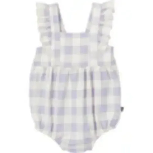 Baby Girls Purple Gingham Romper
