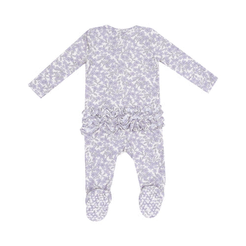 2 Way Zipper Ruffle Back Footie - Forget Me Not Floral – Angel Dear