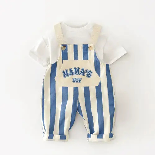 Mama's boy Baby Slogan Overalls/ 2 Pieces Set 12-18M