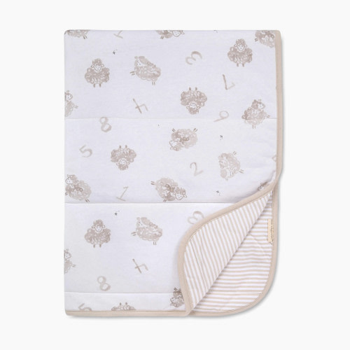 Burt's Bees Baby Reversible Organic Cotton Jersey Knit Blanket - Counting Sheep