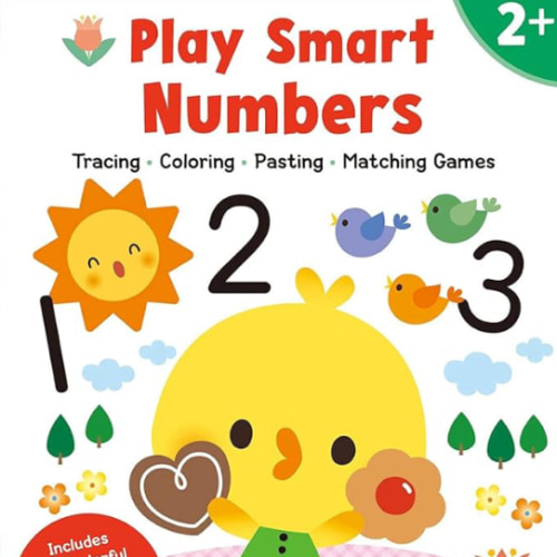 Play Smart Numbers Age 2+: Preschool Activity Workbook with Stickers for Toddler Ages 2, 3, 4: Learn Pre-math Skills: Numbers, Counting, Tracing, Coloring, Shapes, and More (Full Color Pages)
