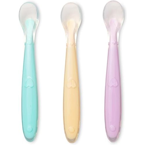 Amazon.com: Upward Baby Spoons 3 pack - Self Feeding 6 Months - Chewable Toddler Utensils with Anti Choke Barrier - Silicone Baby Utensils & Baby Feeding Supplies Infant First Stage : Baby