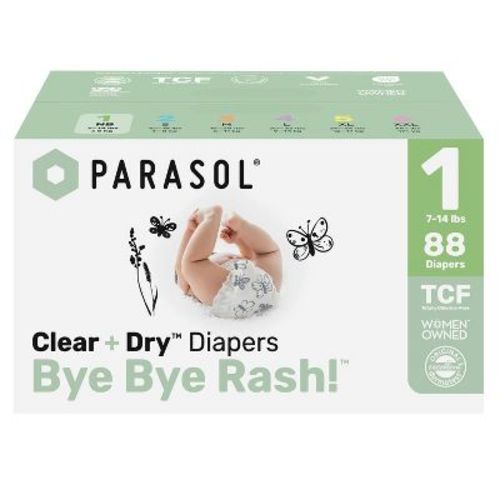 Parasol Clear+dry Natural Disposable Diapers - Size 1 - 88ct
