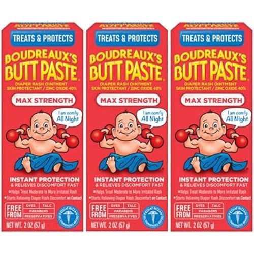 Boudreaux's Butt Paste Maximum Strength Diaper Cream, 2 Ounce (3 Pack)